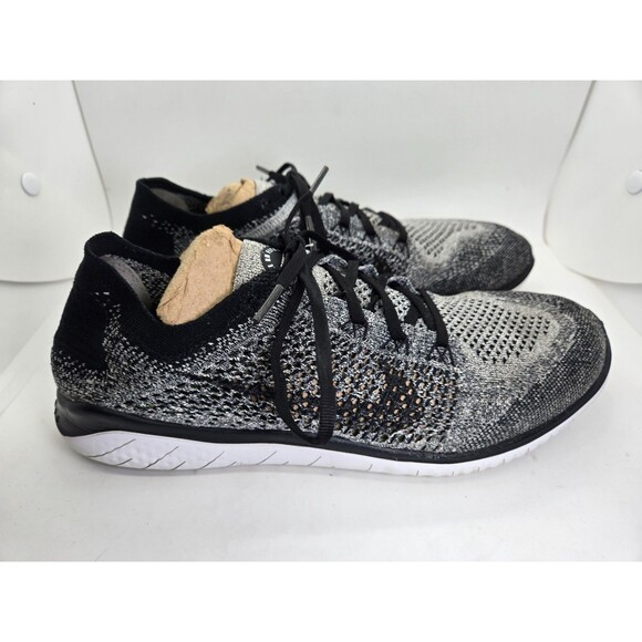 Nike Free RN Flyknit Shoes Men's 10 Black Oreo Running Athletic Workout Sneakers - Picture 1 of 7